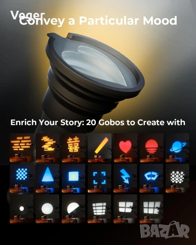 Професионално осветление SMALLRIG RF10C RGB LED Photography Flashlight, снимка 2 - Прожектори - 54974717