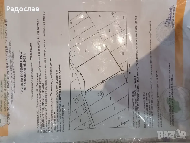 Продавам дворно празно място 2096кв. м