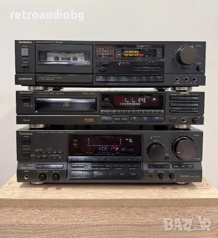 🔊Ретро аудио сет TECHNICS - Ресийвър с радио и еквалайзер, дек и CD плеър🔉