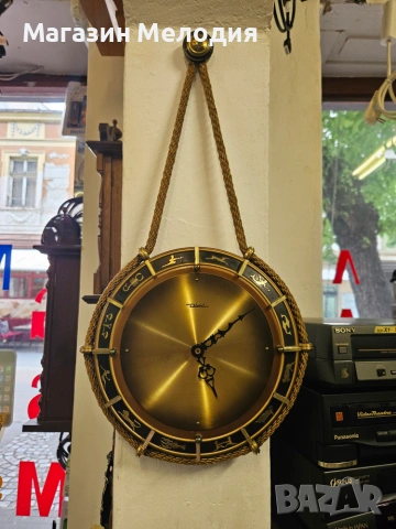 Стенен часовник Diehl Zodiac – Немски антикварен шедьовър от златната ера на дизайна, снимка 7 - Стенни часовници - 55141976
