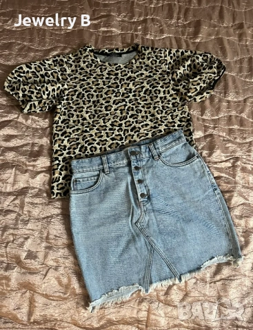 блуза Bershka и дънкова пола