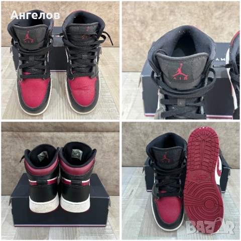 Air Jordan 1 Mid Noble Red – EUR 39 – много запазени, снимка 2 - Кецове - 54490313