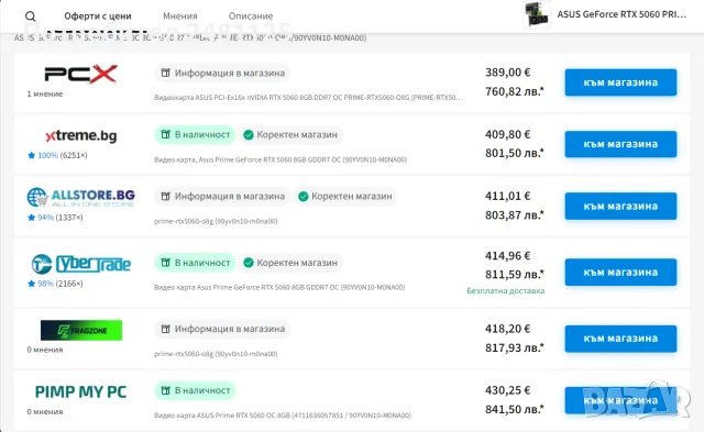 Видеокарта ASUS PRIME RTX 5060 OC 8GB GDDR7 Чисто, Гаранция, снимка 4 - Видеокарти - 55162466