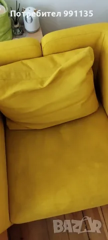 Жълто канапе-фотьойл , снимка 4 - Дивани и мека мебел - 55687919