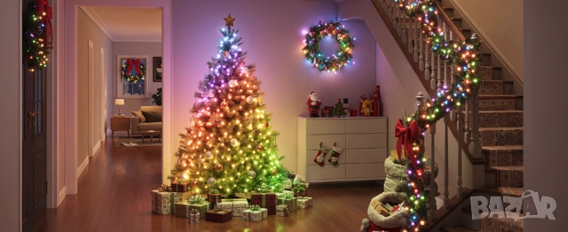 Kоледни смарт лампички Govee Christmas Sparkle String Lights 99ft - 30 метра RGBWIC 375 LED, снимка 11 - Други - 54684243