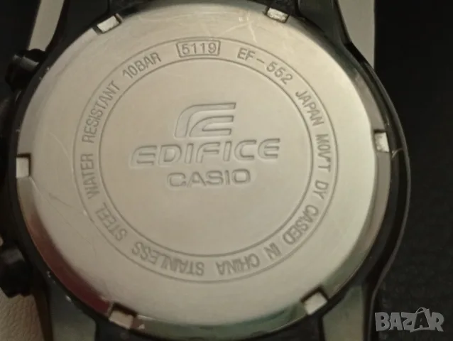 █▬█ █ ▀█▀ 🛍️ CASIO EDIFICE EF-552 Мъжки японски черен часовник специален цвят червени елементи, снимка 4 - Мъжки - 55178019