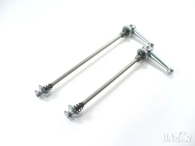 Titanium QR 5x100 & 5x130-135 Silver ултралеки автомати за бързо освобождаване, комплект, снимка 3 - Части за велосипеди - 55303450