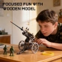 Нов 3D дървен пъзел ROKR ST-5 механичен модел 142 части с въртяща кула изстрелване, снимка 3