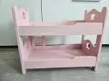 Дървено двуетажно легло за кукли, снимка 3
