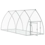 Чисто нова Клетка за животни сребриста 105x300x120 см поцинкована стомана, снимка 2