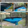 Двуместен къмпинг хамак AnorTrek с комарник, водоустойчива тента и рейки, снимка 7