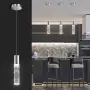 LED висяща лампа за трапезария/кухня с кристални ефекти и регулируема височина, снимка 1