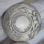Рядък СРЕБЪРЕН Ар Нуво медал "PATRIA" ~1900 г. – Безупречно качество с маркировка!, снимка 2