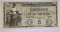 UNC. Военна банкнота от САЩ 5 Цента 1951 година. , снимка 2