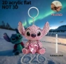 2D Лило  Lilo от Стич stitch с кристал акрил Ключодържател висулка, снимка 2