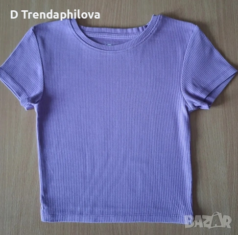 Изрязана блуза с къс ръкав XS