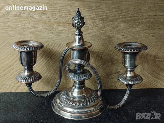 Старинен бронзов свещеник , снимка 2 - Антикварни и старинни предмети - 55696205