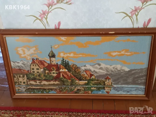 Голям гоблен стар, снимка 3 - Гоблени - 50362331