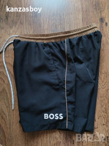 BOSS Grey Starfish Quick Dry Swim Shorts - мъжки плувни шорти М, снимка 4 - Спортни дрехи, екипи - 54962022