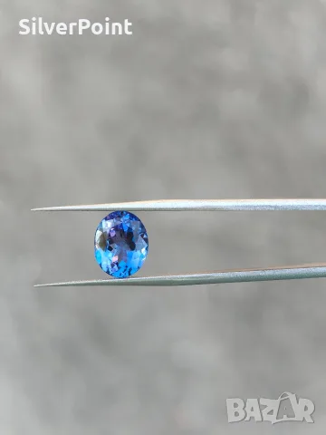 Танзанит чист на лупа 3.12ct с швейцарски сертификат , снимка 3 - Други - 55620792