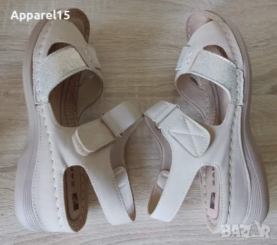 Zapatos вносни бежови сандали с анатомична стелка, 37, снимка 7 - Сандали - 55419681