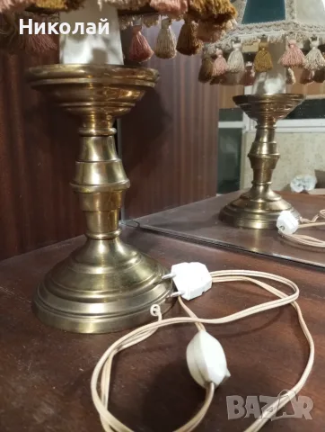 Ретро бронзова нощна лампа, снимка 10 - Антикварни и старинни предмети - 55300422