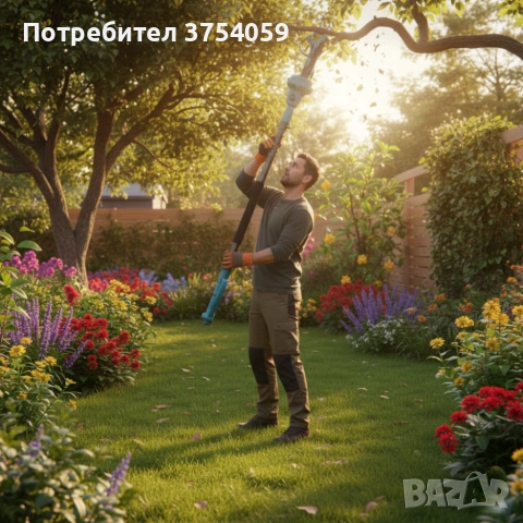 Комплект 3 в 1 от акумулаторна лозарска ножица, акумулаторен мини верижен трион и телескопичен прът, снимка 6 - Моторни триони/резачки - 55184477