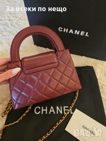 Chanel Kelly Дамска Чанта Цвят Бордо Код Brand Luxury Fashion10, снимка 8 - Чанти - 54953579