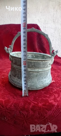 Малко медно котле менче, снимка 3 - Антикварни и старинни предмети - 54600556