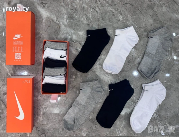 Nike Нови Мъжки Чорапи 6 бр. Кутия Найк 