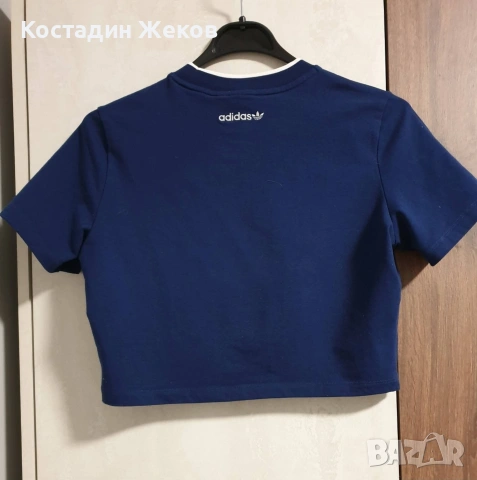 18€. Нов. Дамски оригинален кроп топ. adidas Originals Graphic Badge Slim 3-Stripes Tee . , снимка 6 - Корсети, бюстиета, топове - 55072837