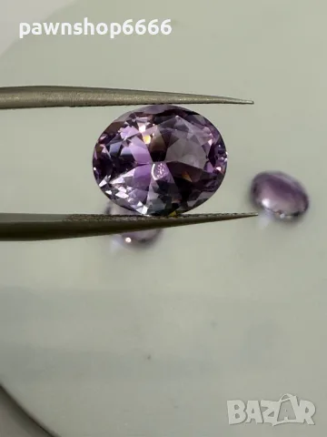 Лот естествени фасетирани аметисти – 7.85 ct (3 броя) – отлична шлифовка, снимка 13 - Бижутерийни комплекти - 55482883
