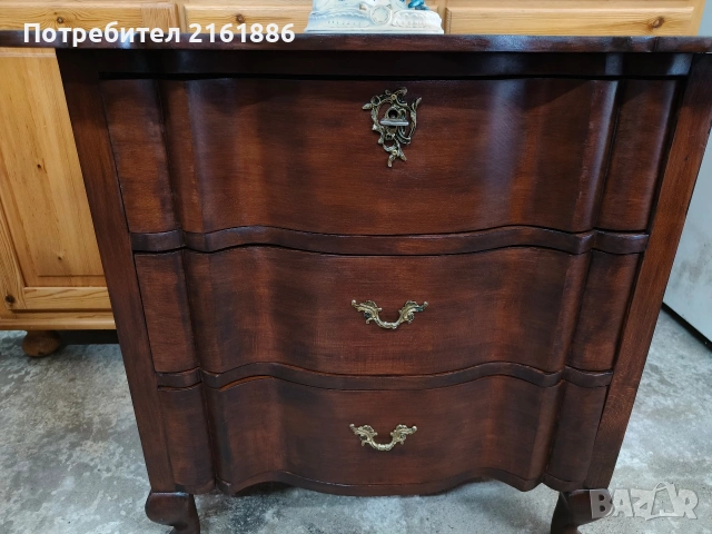 Дъбов комод с месингови дръжки , снимка 2 - Шкафове - 55160432