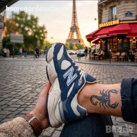 Маратонки New Balance 9060 – Тъмносиньо и Кремаво, снимка 4 - Маратонки - 54694527