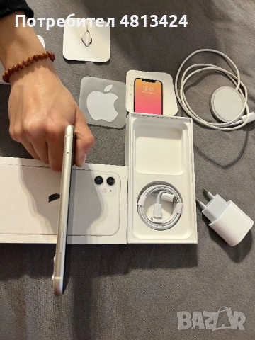 iPhone 11 white бял 81% батерия пълен комплект, снимка 4 - Apple iPhone - 54547915