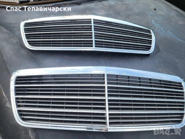 Продавам предна броня и решетка за капак за мерцедес W210, снимка 6 - Части - 55124234