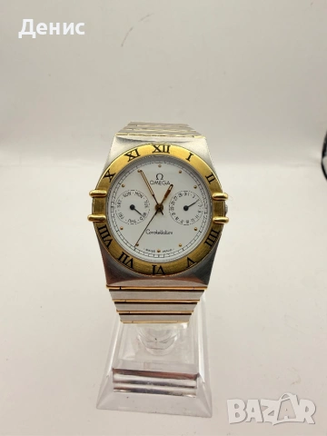 Omega Constellation Manhattan Day-Date Quartz – 18K Gold Bezel & Original Bracelet, снимка 2 - Мъжки - 54894193