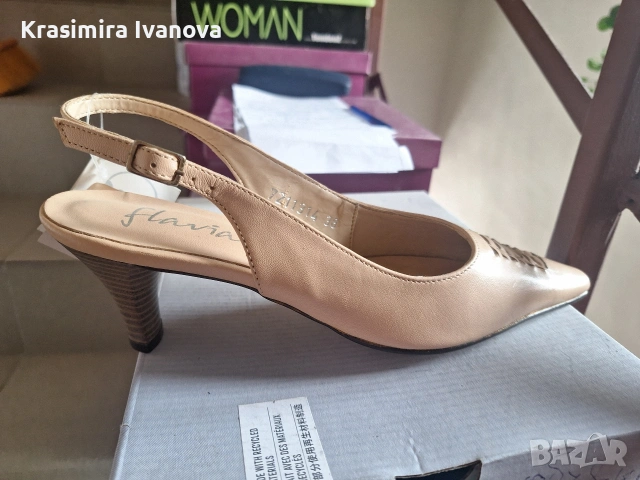 нови обувки естествена кожа,отворена пета, снимка 2 - Дамски ежедневни обувки - 54184281