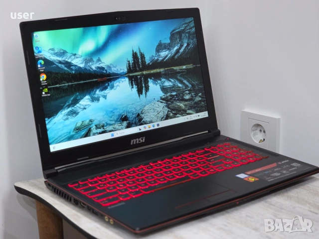 8GB RAM GTX 1650 4GB Core i7-8750H 15.6" FULL HD геймърски лаптоп MSI GL63 8SC