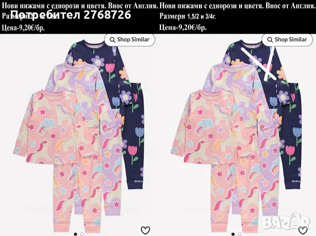 НОВИ ДЕТСКИ ПИЖАМИ, ВНОС ОТ АНГЛИЯ, снимка 2 - Детски пижами - 55524264