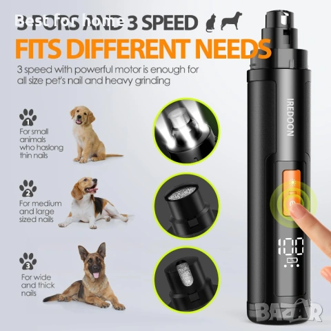 IREDOON Нокторезащита за кучета - Професионална 3-скоростна супер тиха и нисковибрационна , снимка 2 - Други животни - 54159762