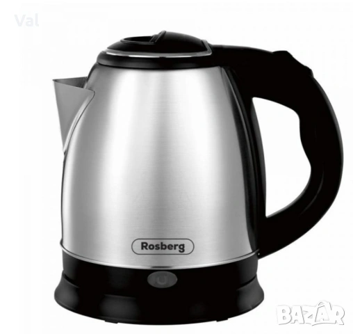 Електрическа кана Rosberg, 1500W, 1 л., Корпус неръжд. стомана, S/S,2 ГОДИНИ ГАРАНЦИЯ