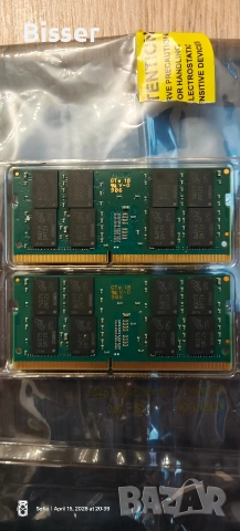 Продавам кит памет за лаптоп 32GB DDR4 3200 Crucial SODIMM 2 x 16GB , снимка 2 - RAM памет - 54481653