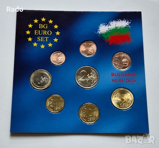 Албумче Нови (UNC)ЕВРОМОНЕТИ ОТ БЪЛГАРИЯ- емисия 2026 година