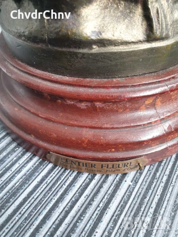 52см-4кг Moreau ЦАМ статуетка/стара френска скулптура/фигура на жена с цветя и шал, снимка 11 - Статуетки - 54192902