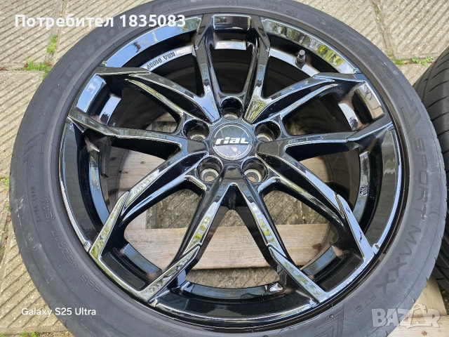 Лети джанти 17ки 5х108 Rial + летни гуми 225/45/17 Dunlop, снимка 4 - Гуми и джанти - 54420765