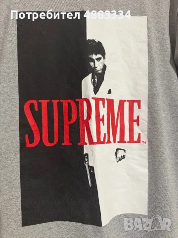 Supreme Scarface Split Tee Heather Grey Size L T-Shirt Tony Montana, снимка 2 - Тениски - 55626853
