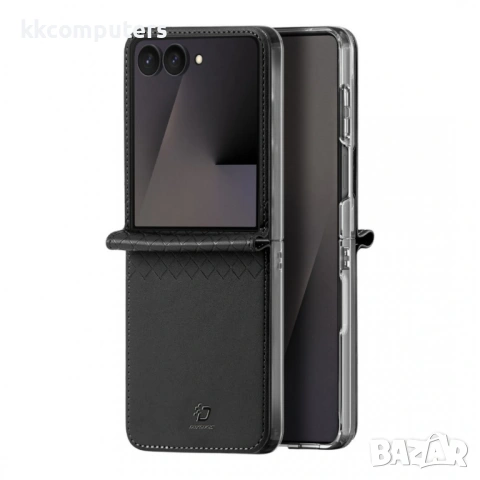 Кожен Калъф за Samsung Galaxy Z Flip8 DUX DUCIS Bril Series с Протектор – Черен, снимка 2 - Калъфи, кейсове - 54680520