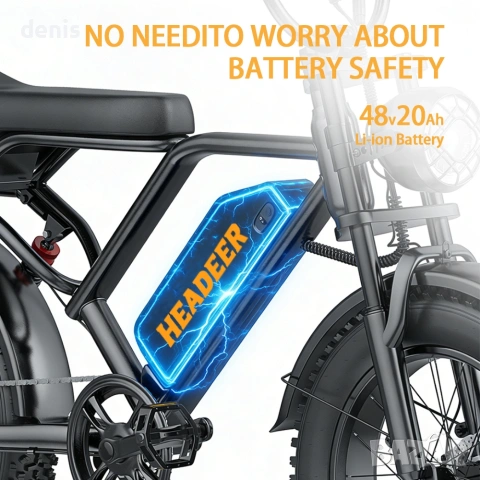 Електрически Велосипед Heeader BK20 (750W, 48V 20Ah) – Fat Bike , снимка 5 - Велосипеди - 55263092