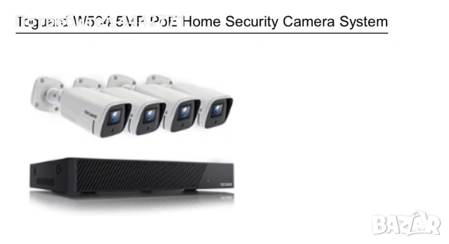 Toguard W504 видеонаблюдение – 4 камери 5MP, 1TB HDD, PoE система